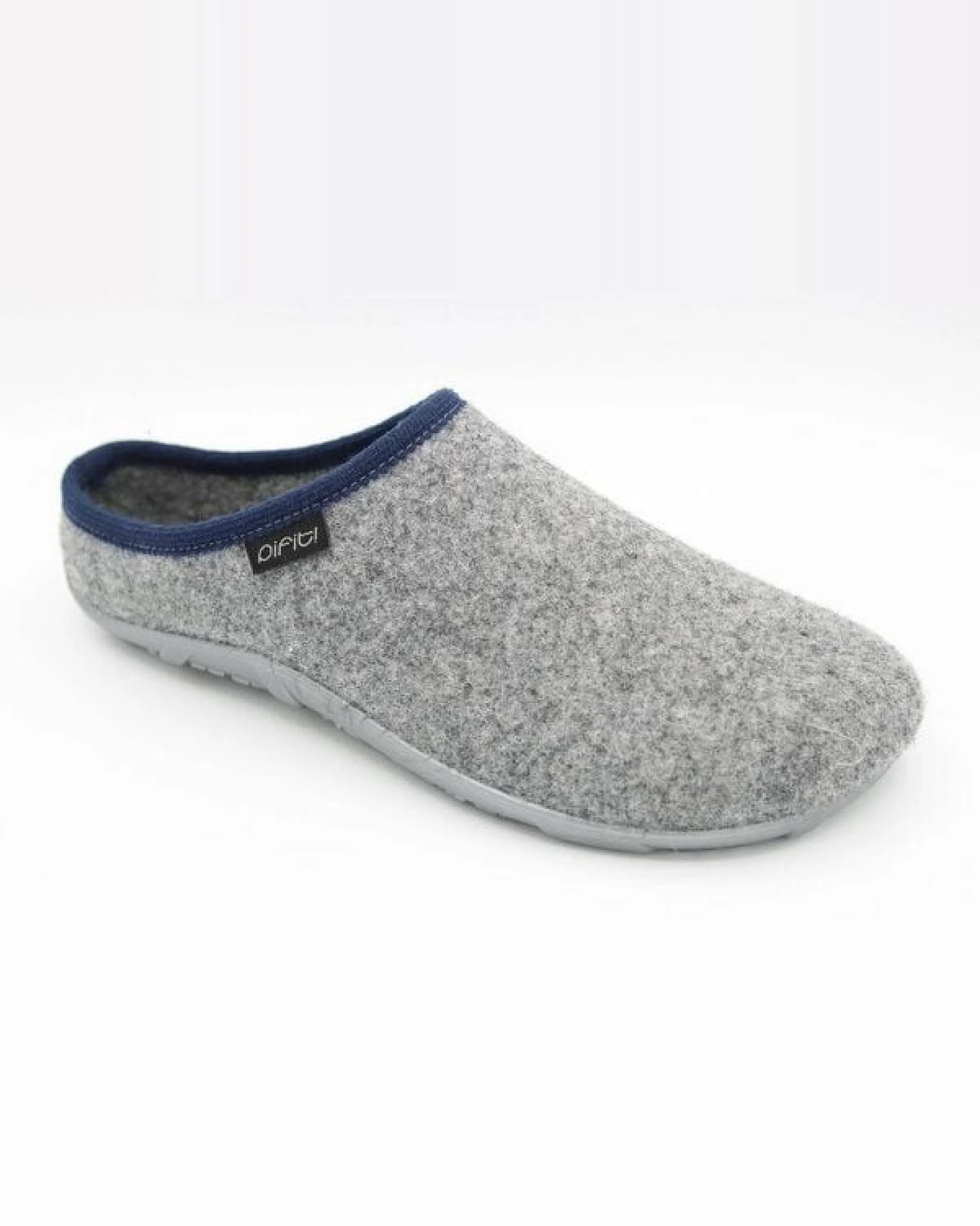 Pantoffel homey mit Barfußgefühl pifit! aus hochwertigem Wollfilz, grau-blau, 32100-6 – Ansicht 2