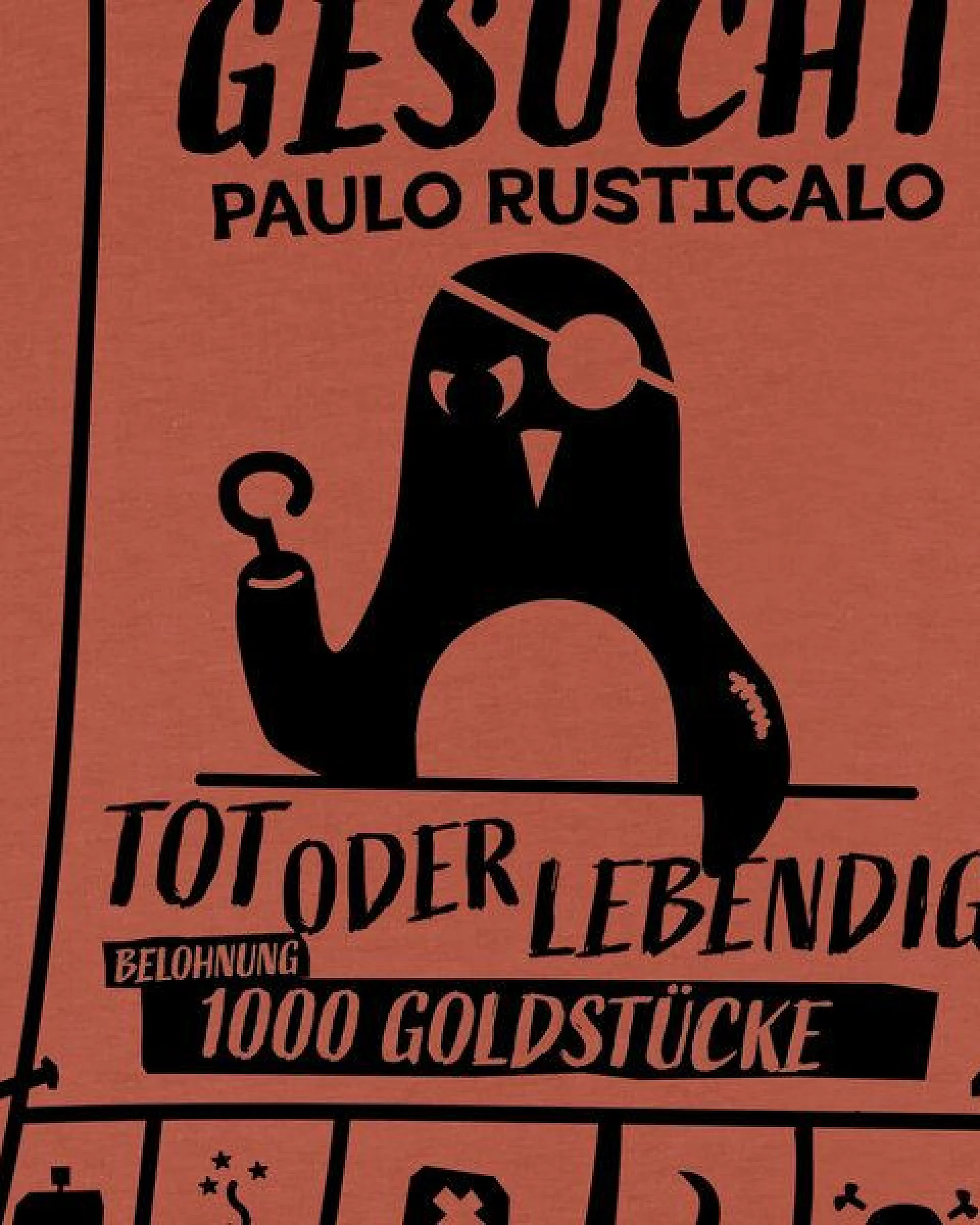 päfjes Wanted Gesucht / Pinguin Pirat Paulo Rusticalo - Fair Wear Unisex Männer Bio T-Shirt – Ansicht 3