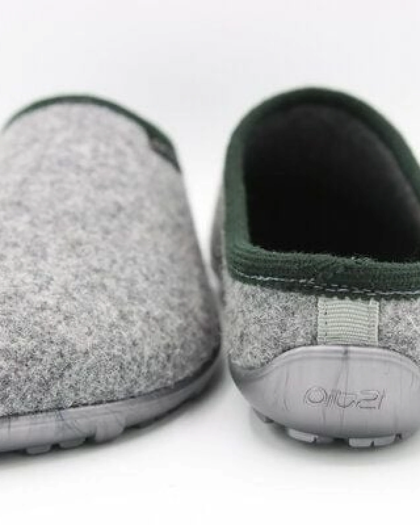 Pantoffel homey mit Barfußgefühl pifit! aus hochwertigem Wollfilz, grau-grün, 32100-4 – Ansicht 4