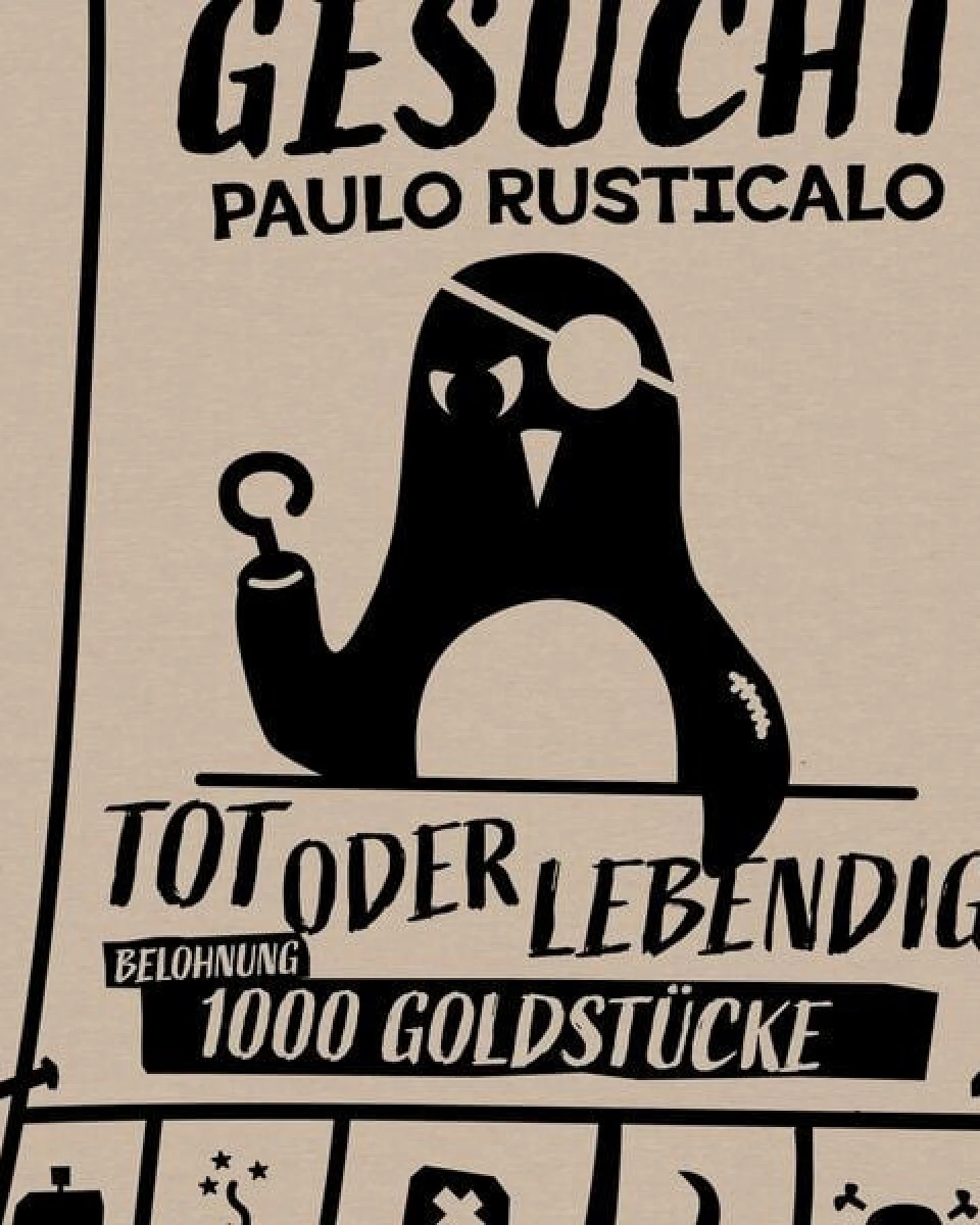 päfjes Wanted Gesucht / Pinguin Pirat Paulo Rusticalo - Fair Wear Unisex Männer Bio T-Shirt – Ansicht 4
