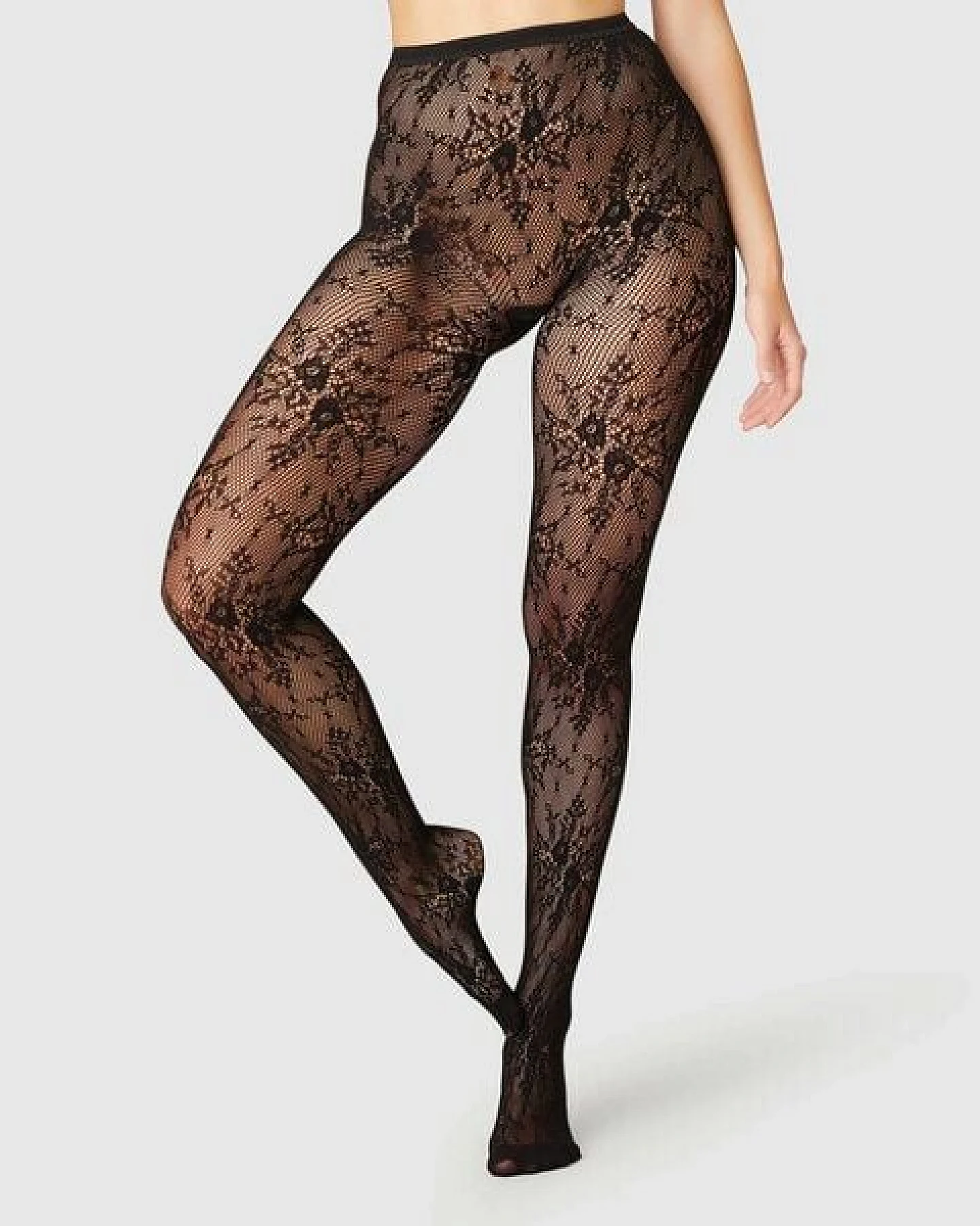 Swedish Stockings Spitzenstrumpfhose Rosa aus ECONYL®-Nylon – Ansicht 4