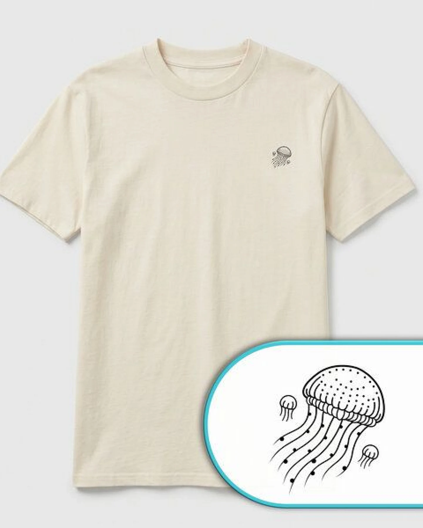 vis wear Qualle Familie - Pure Natural Bio Baumwolle Shirt – Ansicht 3