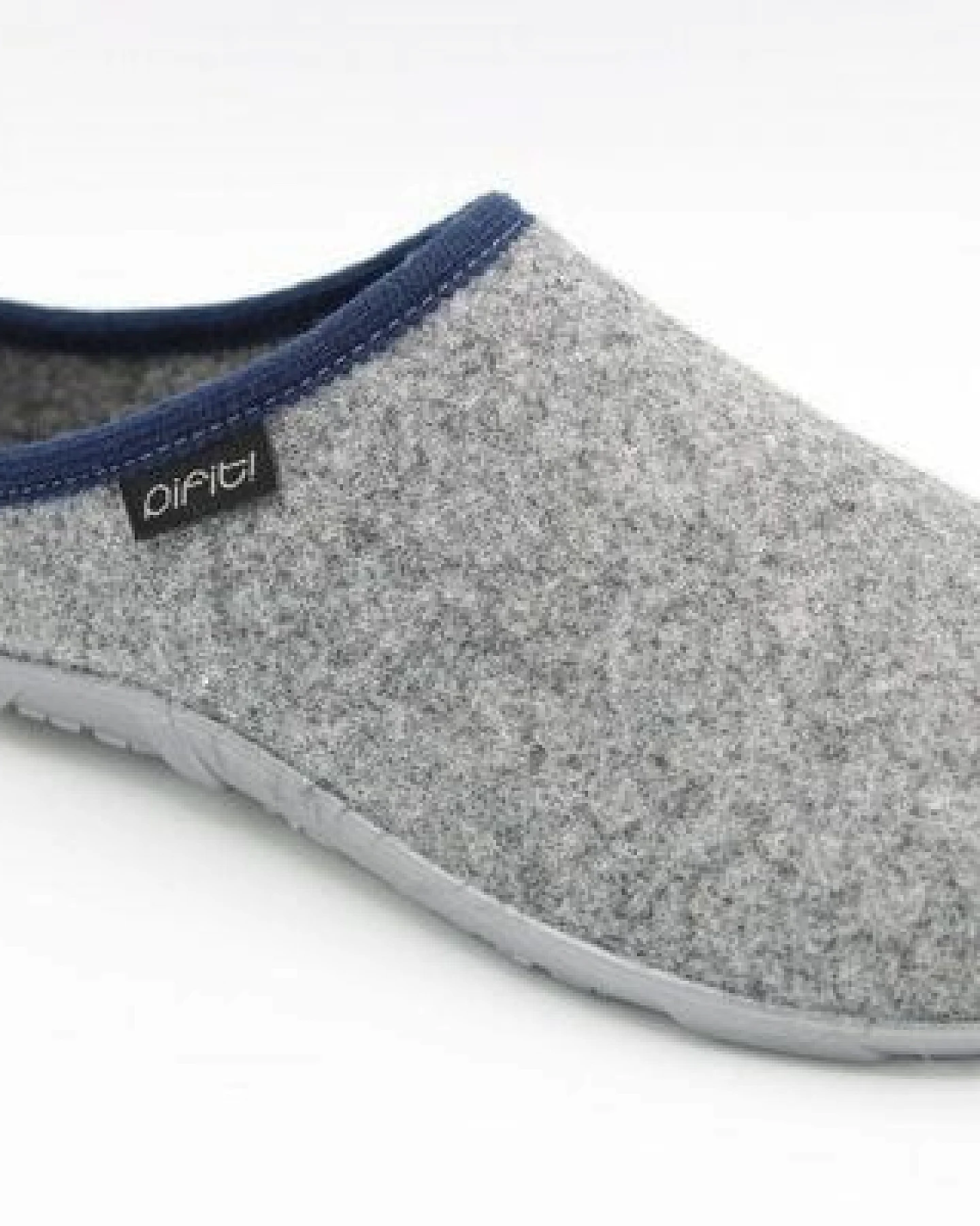 Pantoffel homey mit Barfußgefühl pifit! aus hochwertigem Wollfilz, grau-blau, 32100-6 – Ansicht 2