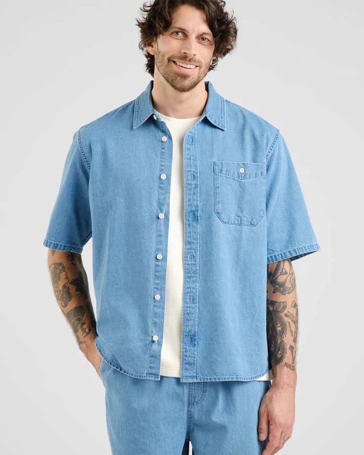 Hemd Skalhamn Denim Blau