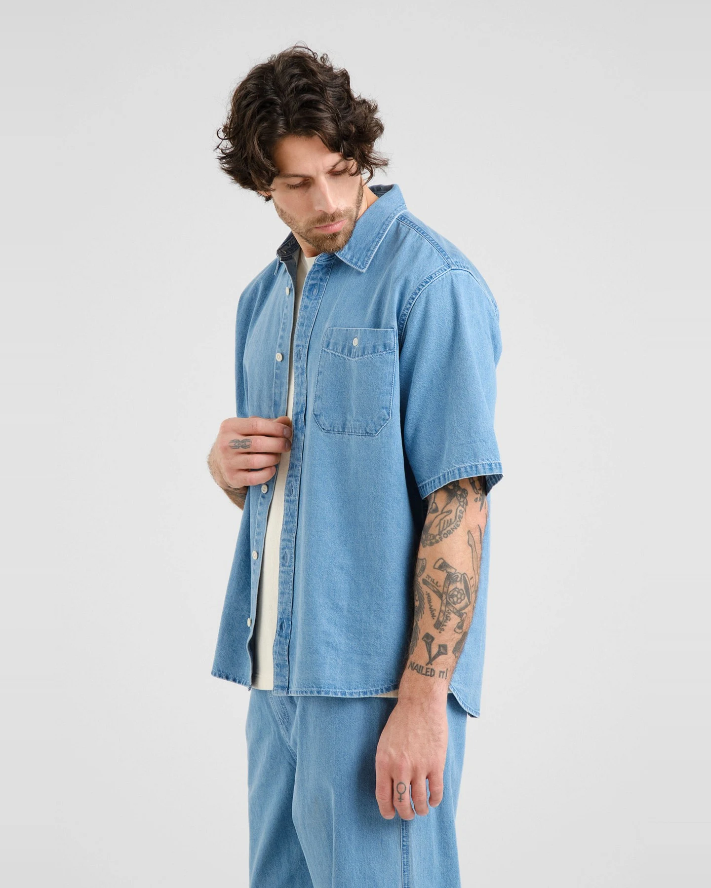 Hemd Skalhamn Denim Blau – Ansicht 2