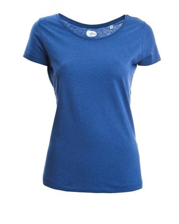 glore Basics Basic T-Shirt mit weitem U-Ausschnitt - Sissi meliert - aus Bio-Baumwolle