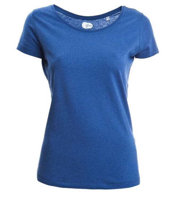 glore Basics Basic T-Shirt mit weitem U-Ausschnitt - Sissi meliert - aus Bio-Baumwolle