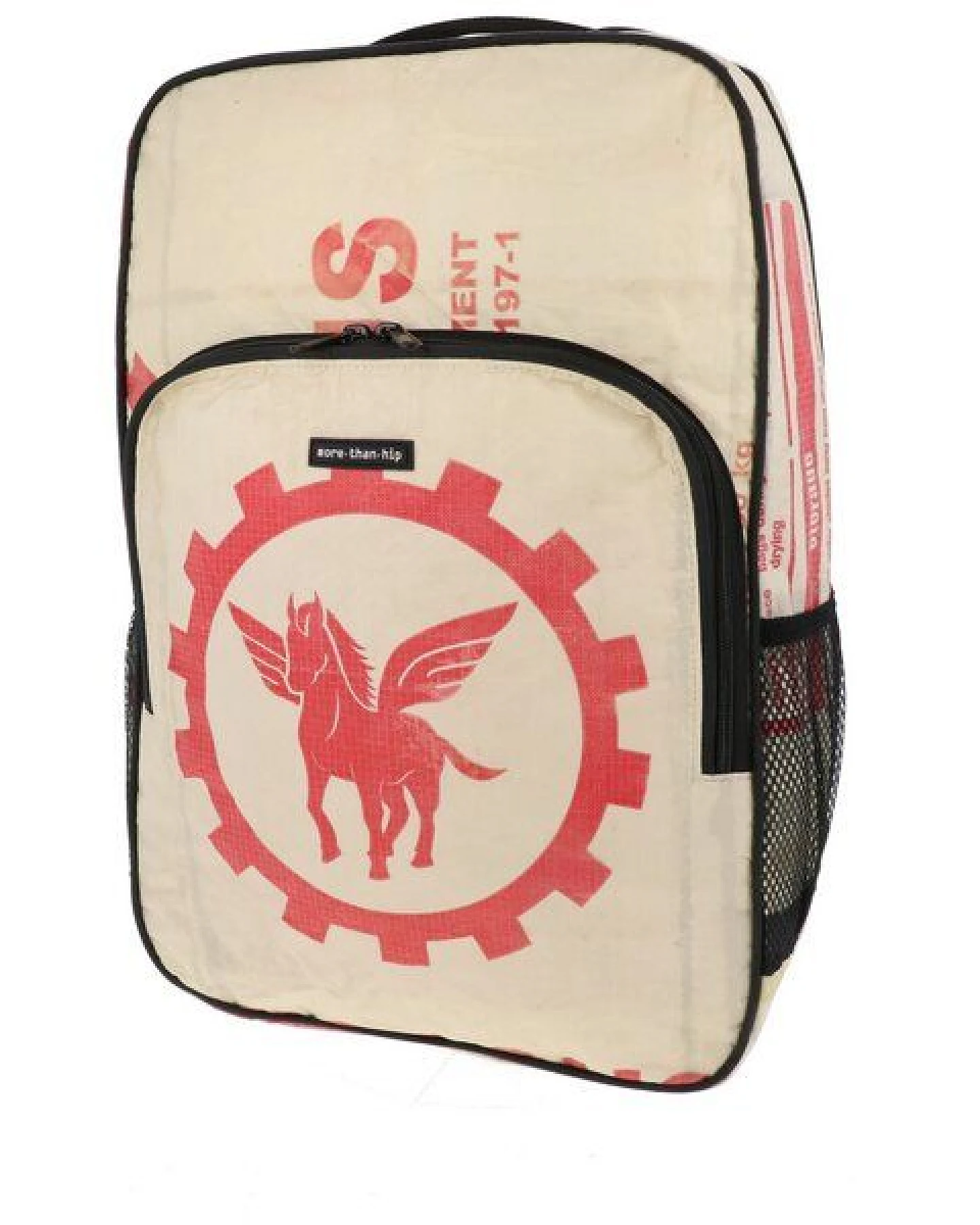 MoreThanHip Laptop-Rucksack 15,6 Zoll aus recycelten Zement- oder Fischfuttersäcken - Trong – Ansicht 2