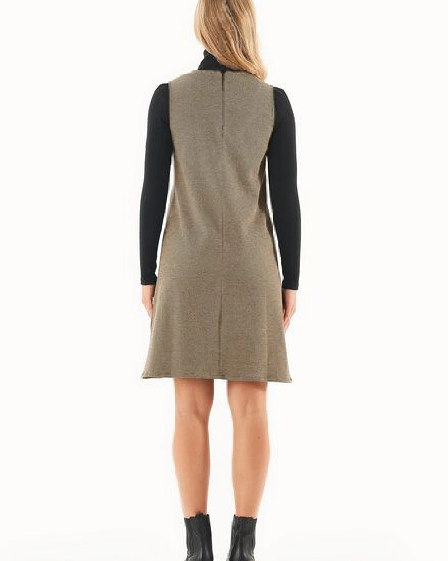 ORGANICATION Kleid aus Bio-Baumwolle-Mix mit Hahnentrittmuster – Ansicht 3