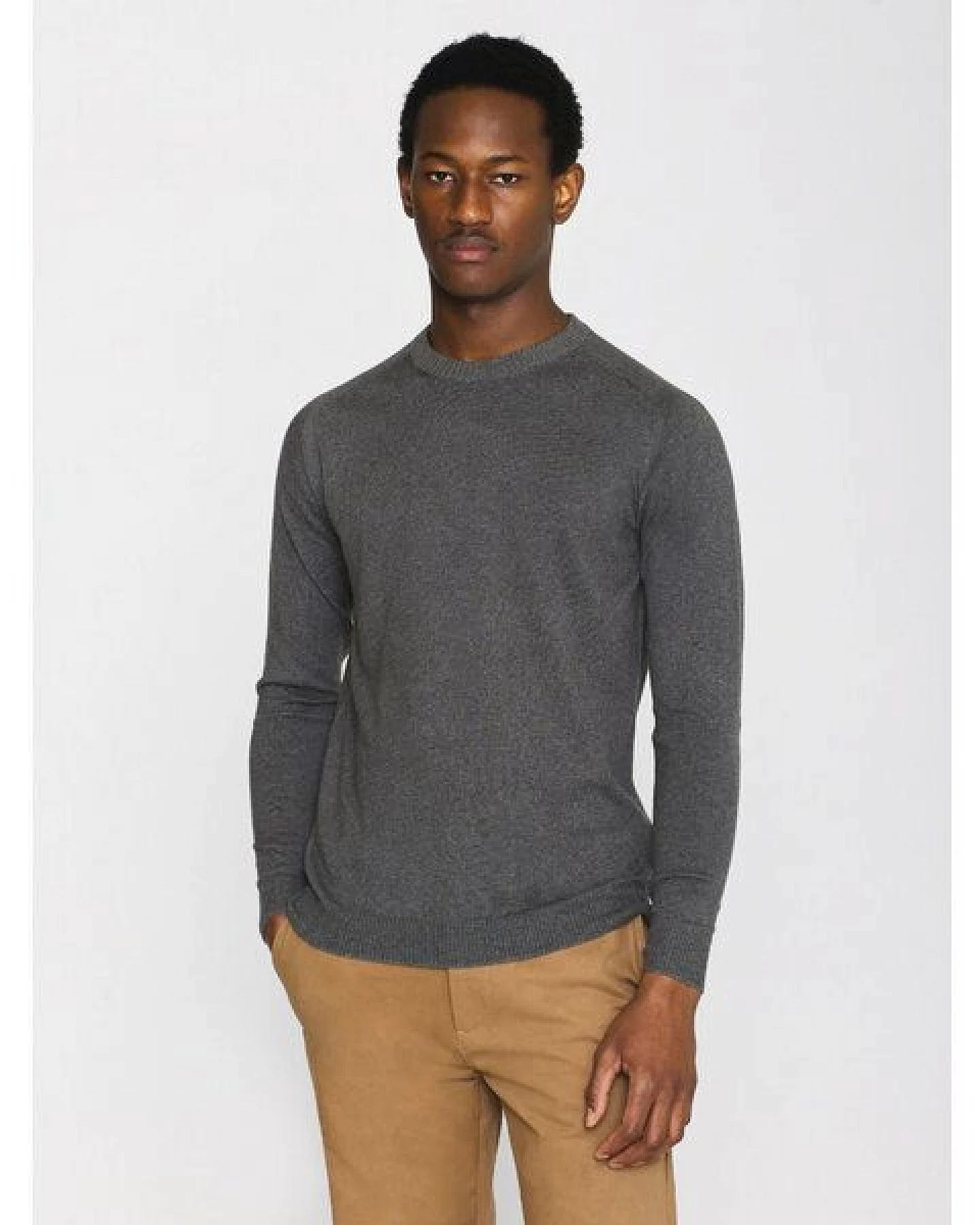 KnowledgeCotton Apparel Regular merino knit crew neck - aus Merino-Wolle – Ansicht 2