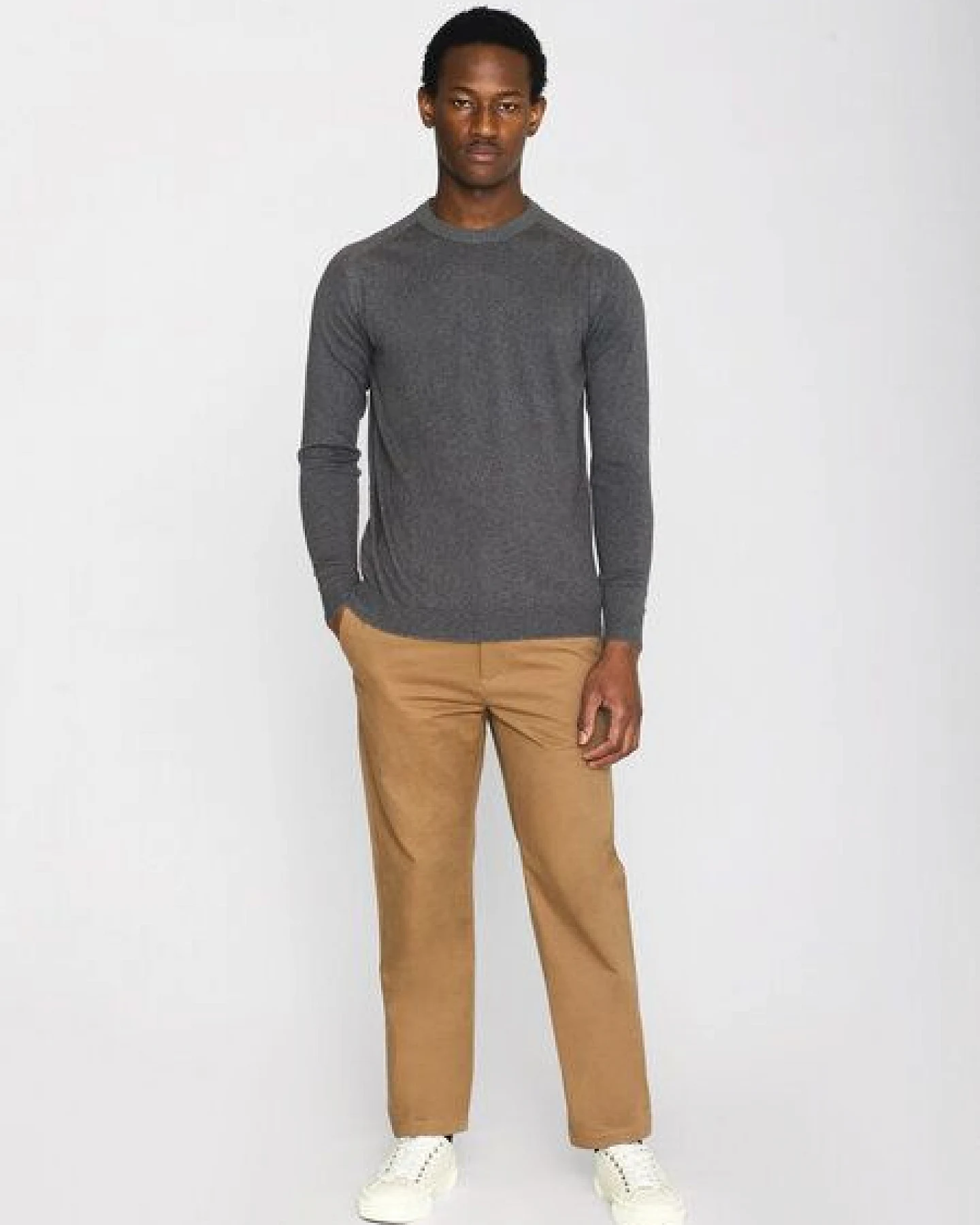 KnowledgeCotton Apparel Regular merino knit crew neck - aus Merino-Wolle – Ansicht 3