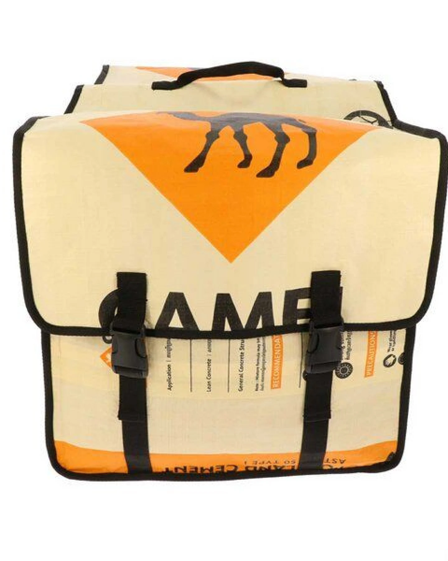 MoreThanHip Doppelte Fahrradtasche aus recycelten Zement- oder Fischfuttersäcken - Mumba – Ansicht 2