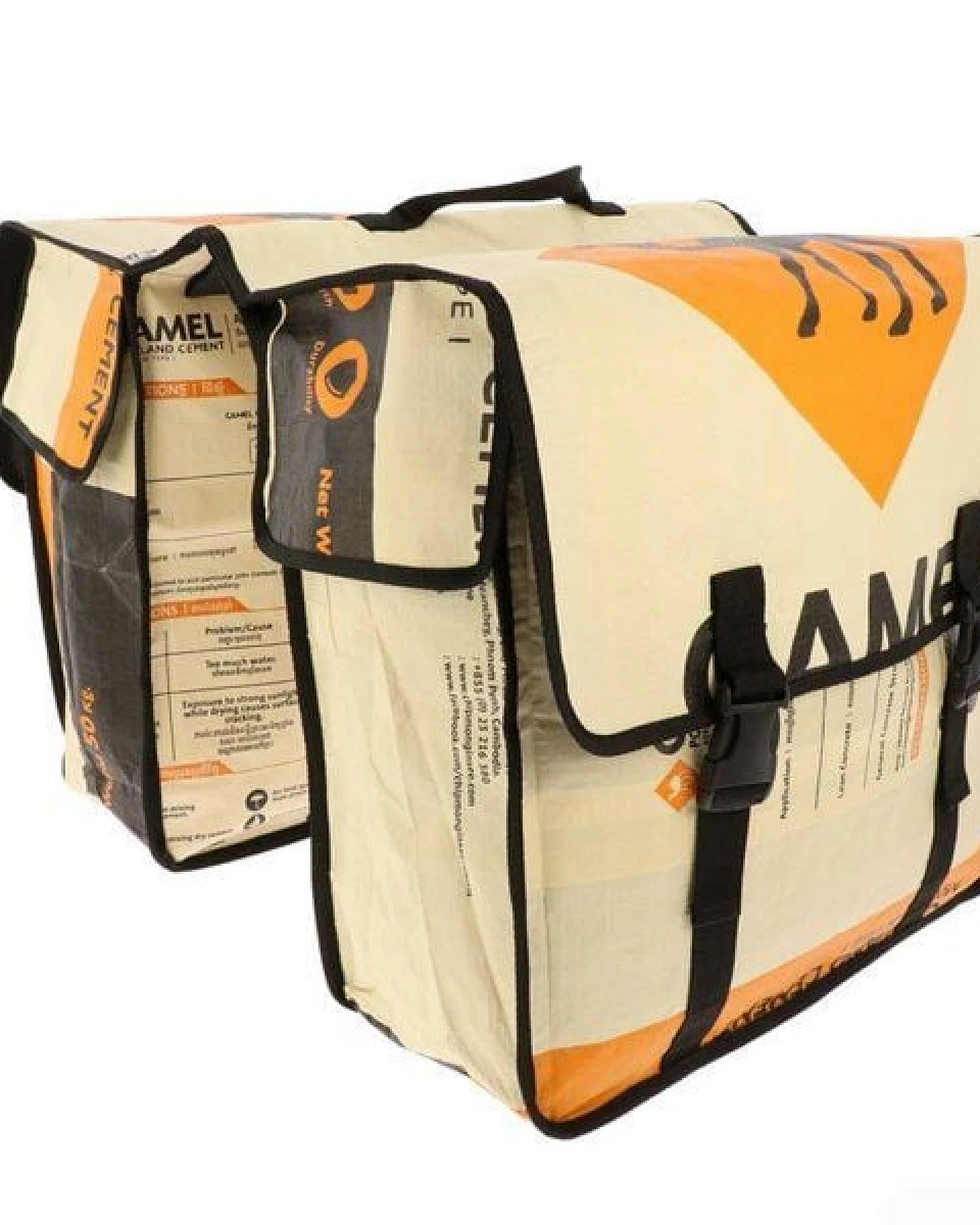 MoreThanHip Doppelte Fahrradtasche aus recycelten Zement- oder Fischfuttersäcken - Mumba – Ansicht 3