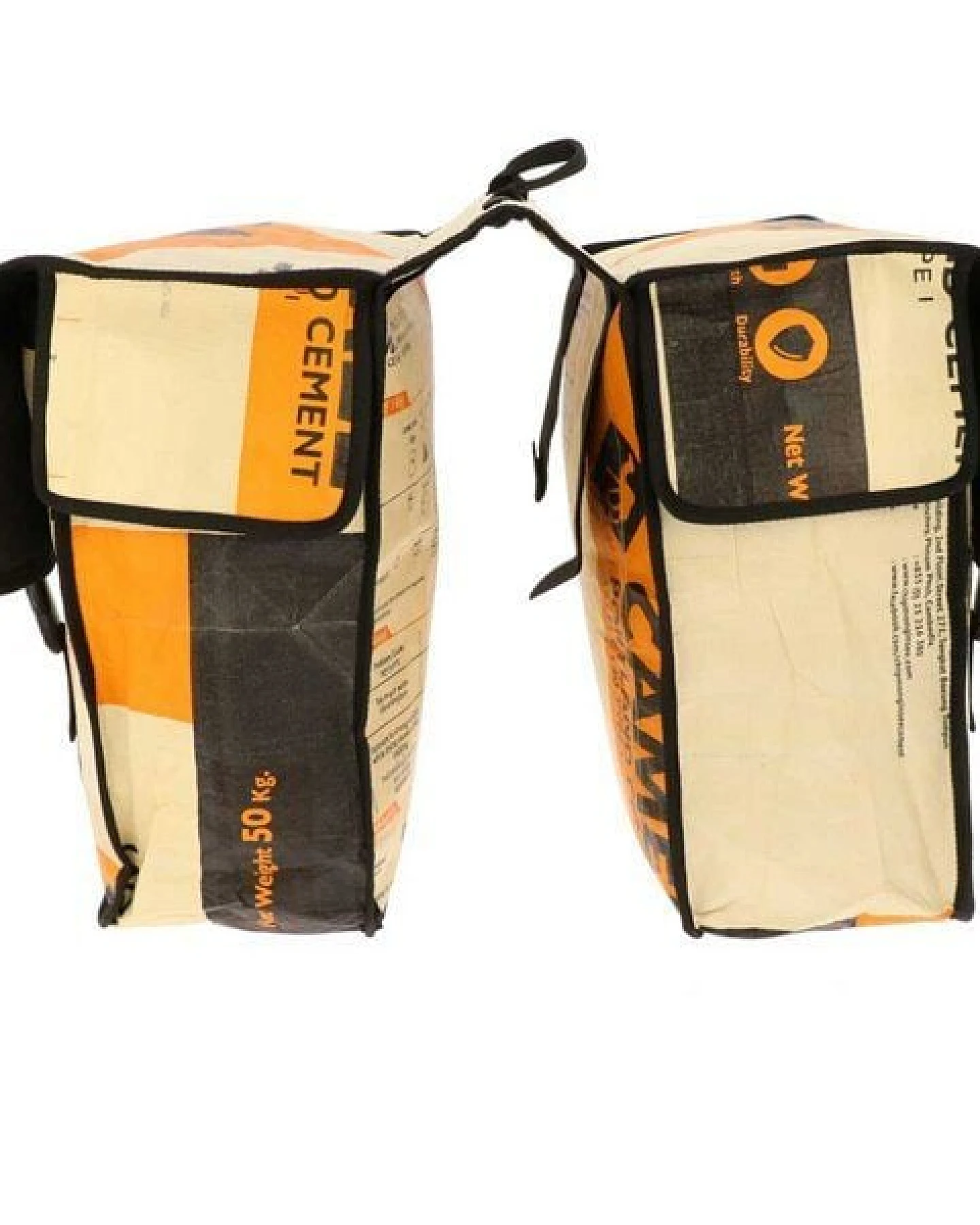 MoreThanHip Doppelte Fahrradtasche aus recycelten Zement- oder Fischfuttersäcken - Mumba – Ansicht 4