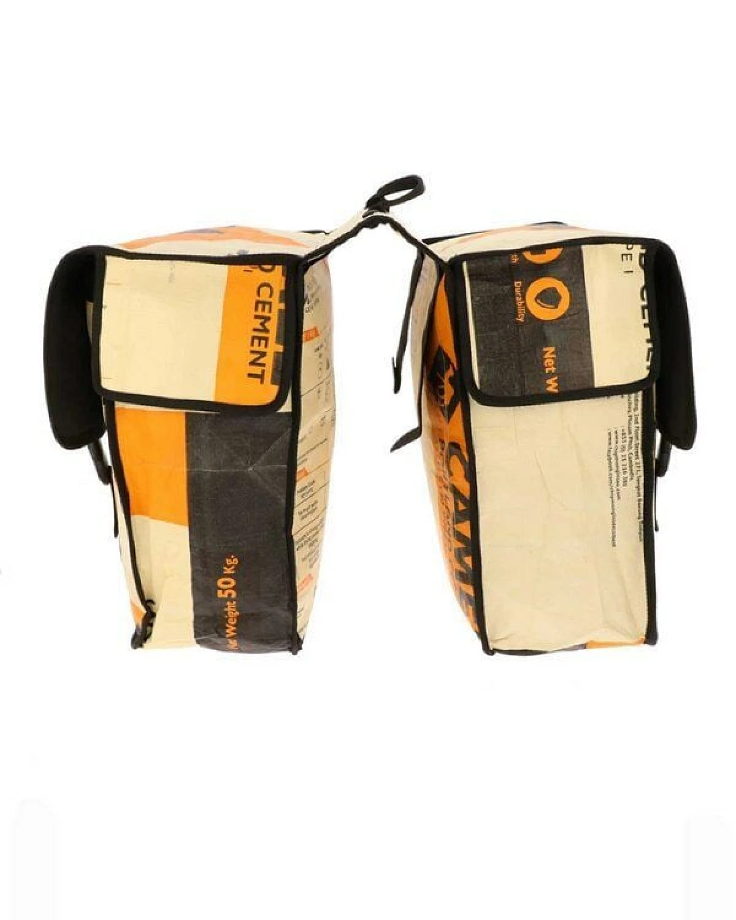 MoreThanHip Doppelte Fahrradtasche aus recycelten Zement- oder Fischfuttersäcken - Mumba – Ansicht 4