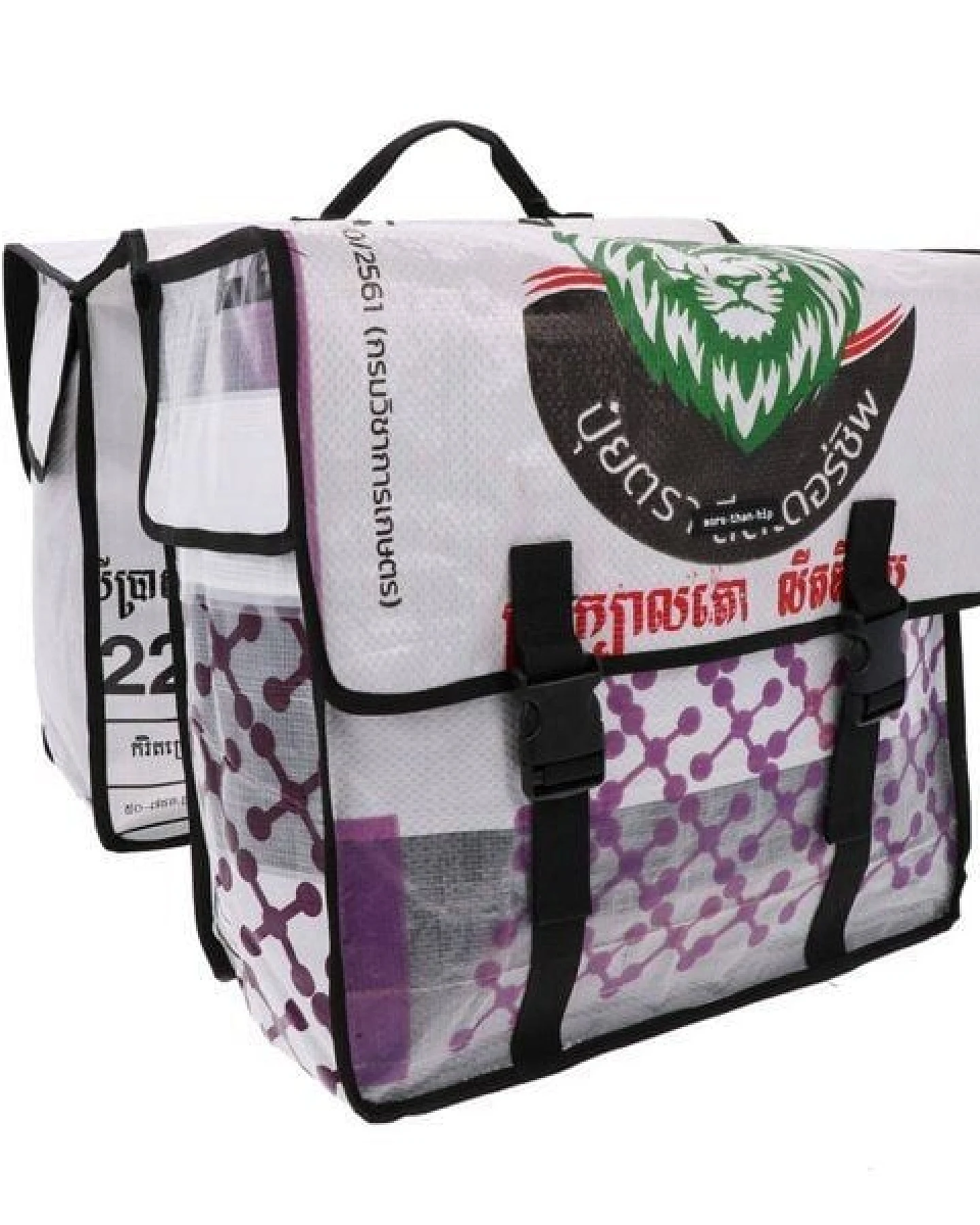 MoreThanHip Doppelte Fahrradtasche aus recycelten Zement- oder Fischfuttersäcken - Mumba – Ansicht 3