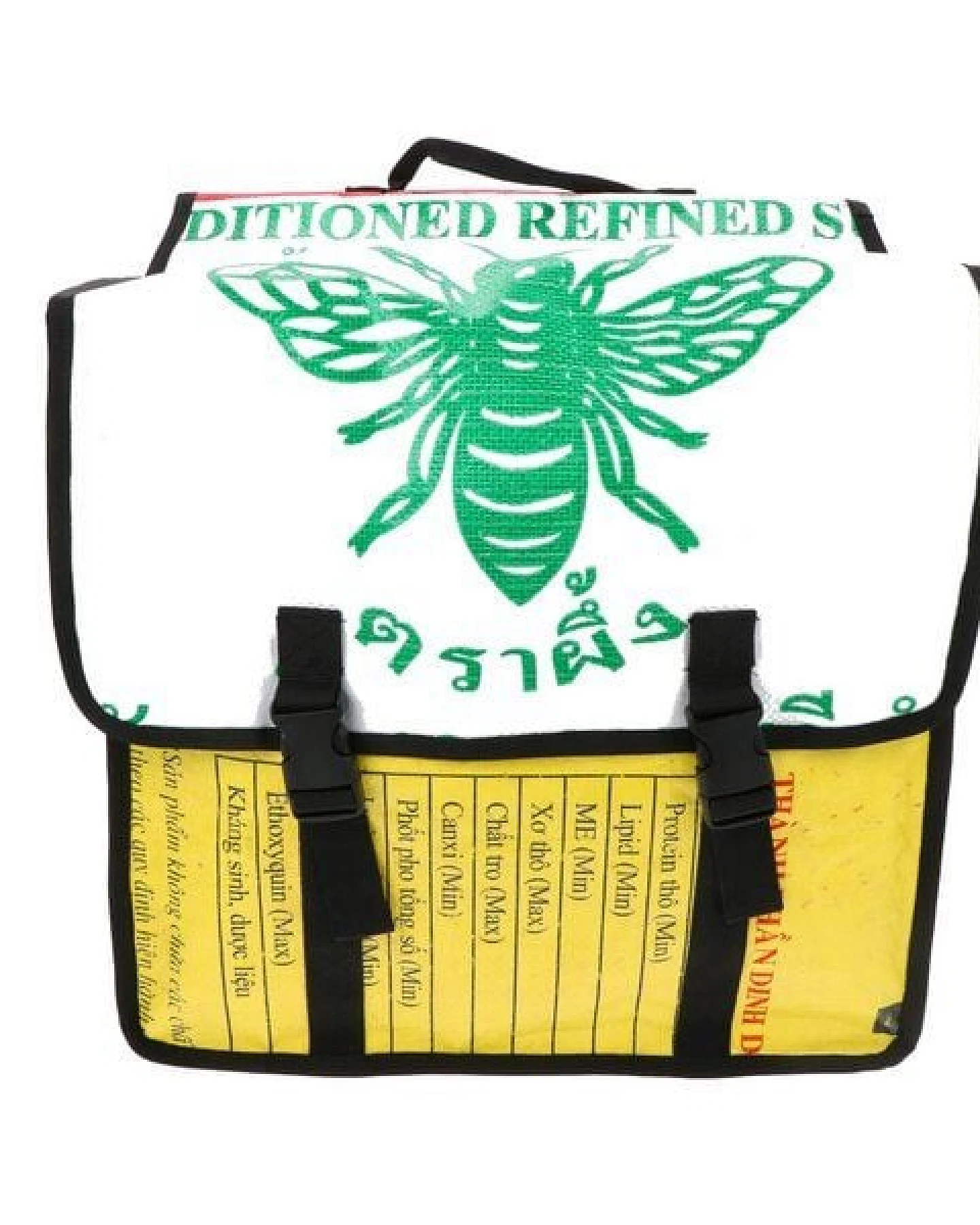 MoreThanHip Doppelte Fahrradtasche aus recycelten Zement- oder Fischfuttersäcken - Mumba – Ansicht 2