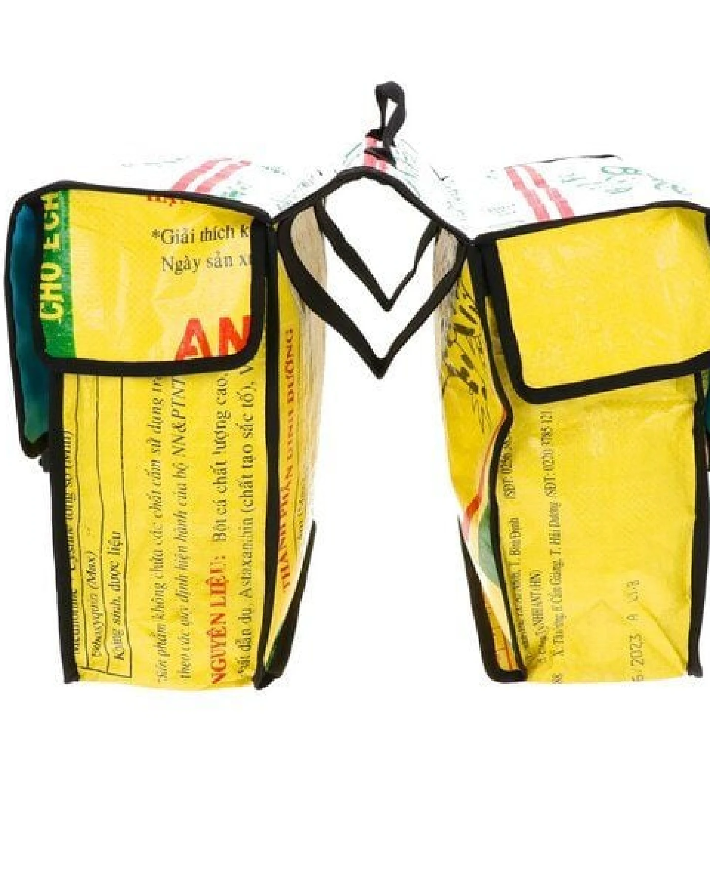 MoreThanHip Doppelte Fahrradtasche aus recycelten Zement- oder Fischfuttersäcken - Mumba – Ansicht 4