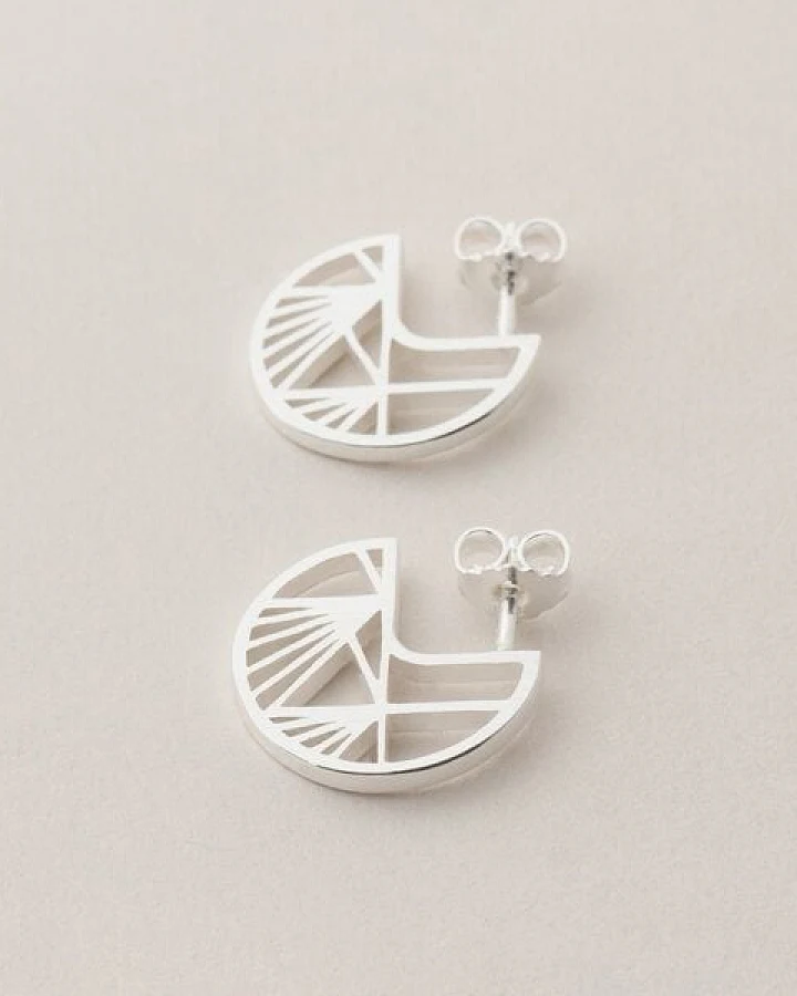 ChristinaPauls Slow jewellery Creole Aino, klein in Silber und Gold