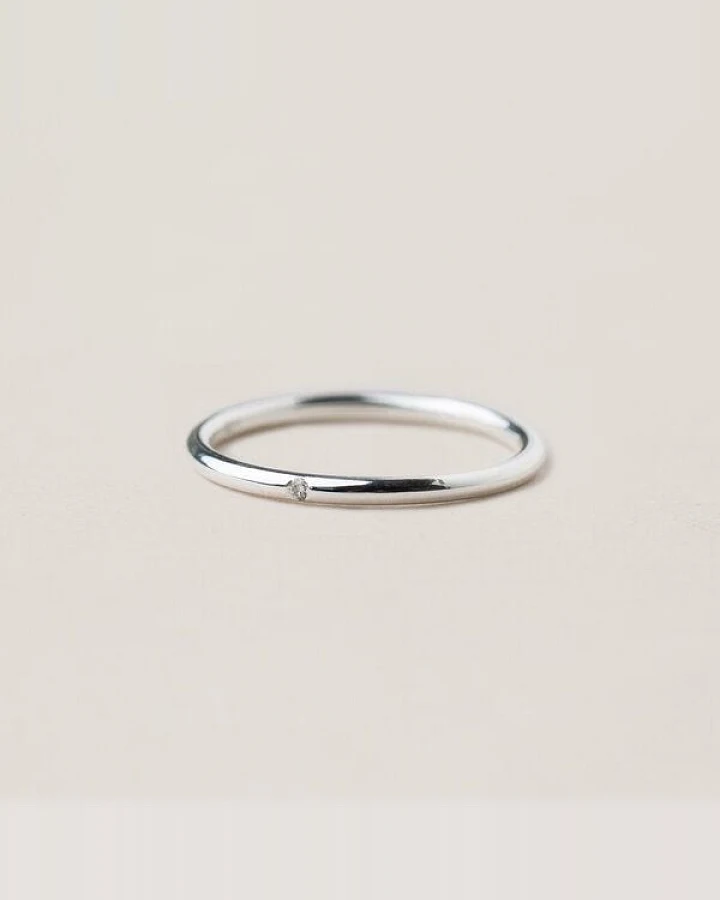 ChristinaPauls Slow jewellery Zarter Diamantring in Silber