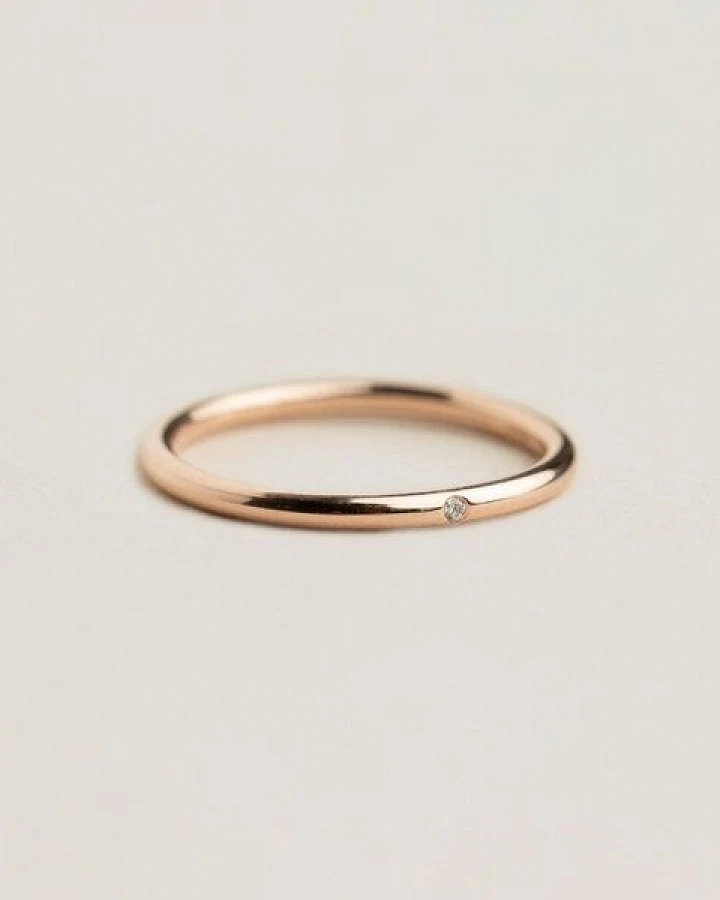 ChristinaPauls Slow jewellery Zarter Diamantring in Rosegold