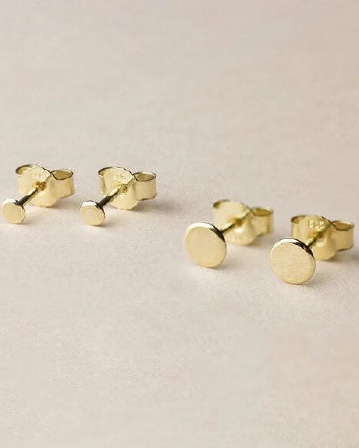 ChristinaPauls Slow jewellery Punkt Ohrstecker in goldplatiertem oder rosegoldplatiertem Silber