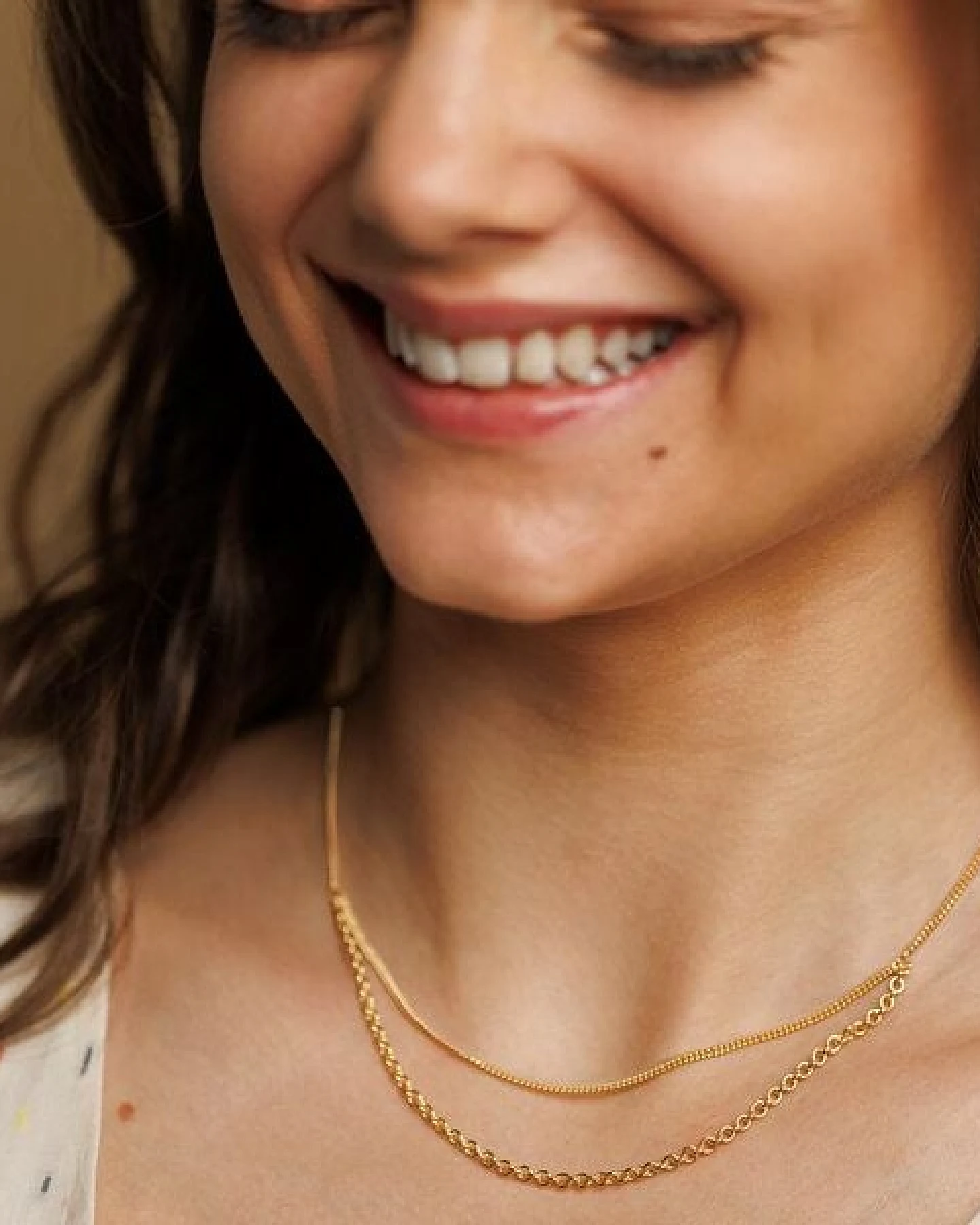 ChristinaPauls Slow jewellery Kurze mehrreihige Gliederkette Mea in Gold und Silber – Ansicht 2