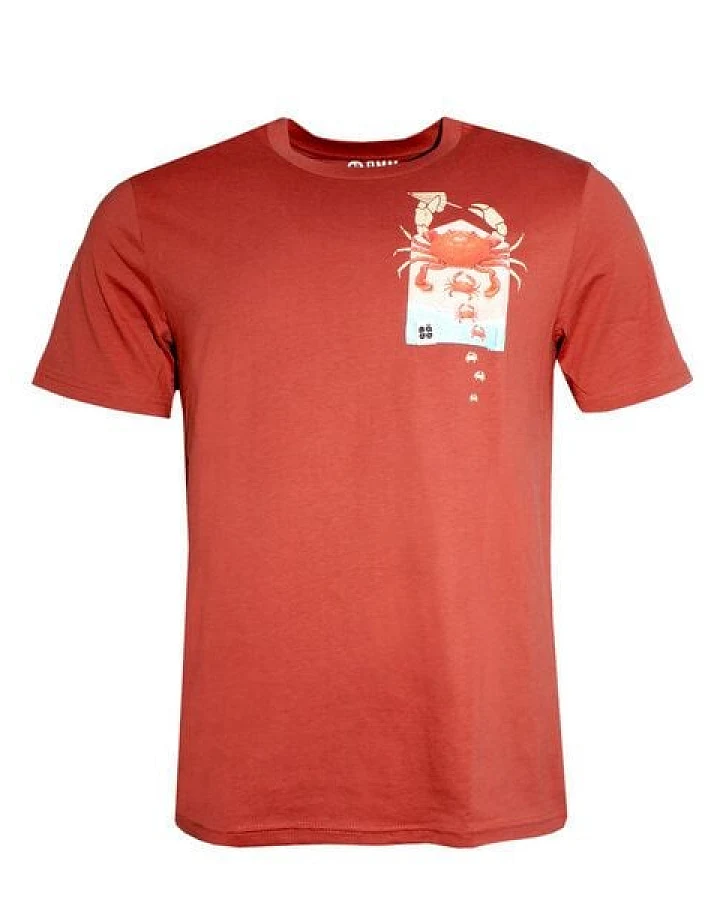 Herren T-Shirt Rundhals aus Bio-Baumwolle "Crepes BT" Rot von Fädd