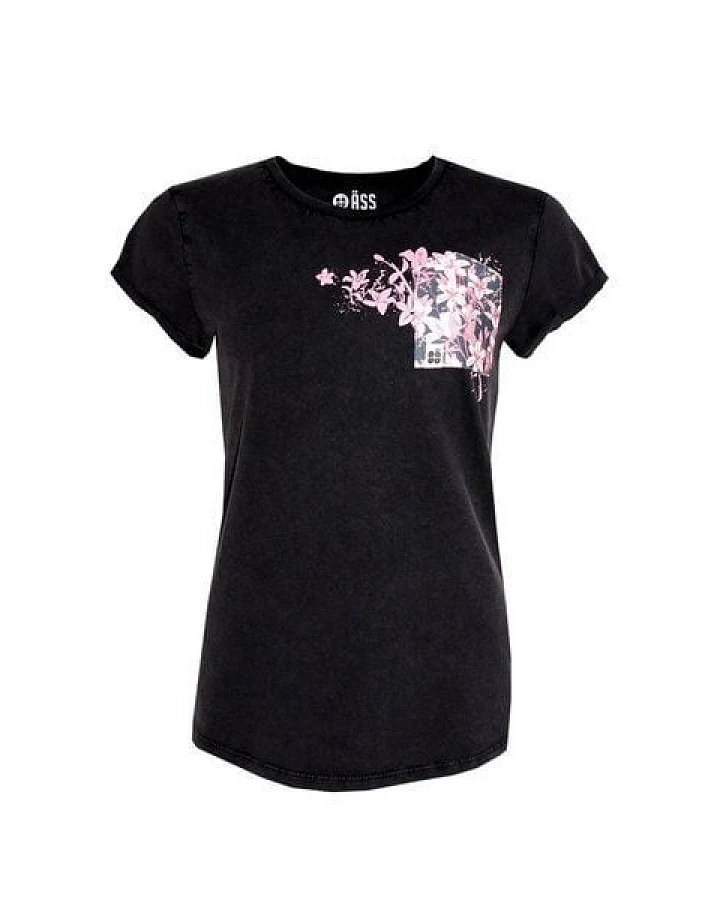 FÄDD Damen T-Shirt Rundhals Bio-Baumwolle Wahrscheinlich Jasmin BT Schwarz