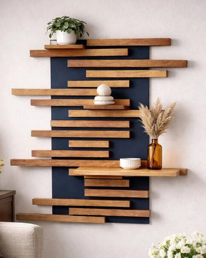 Living Oak Wandregal Eiche No.07 – Struktur aus Eiche