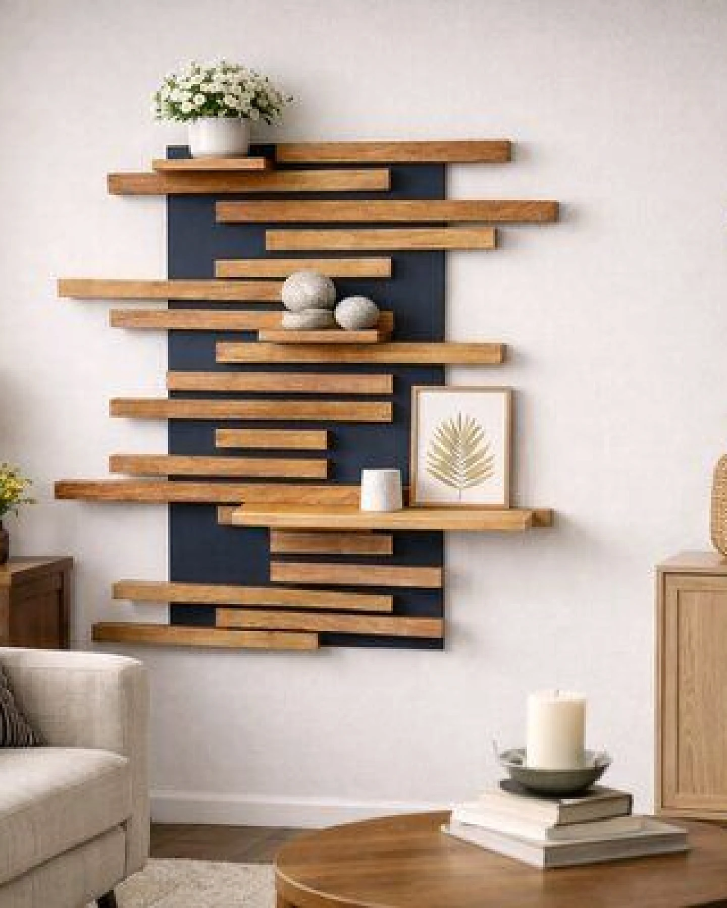 Living Oak Wandregal Eiche No.07 – Struktur aus Eiche – Ansicht 4