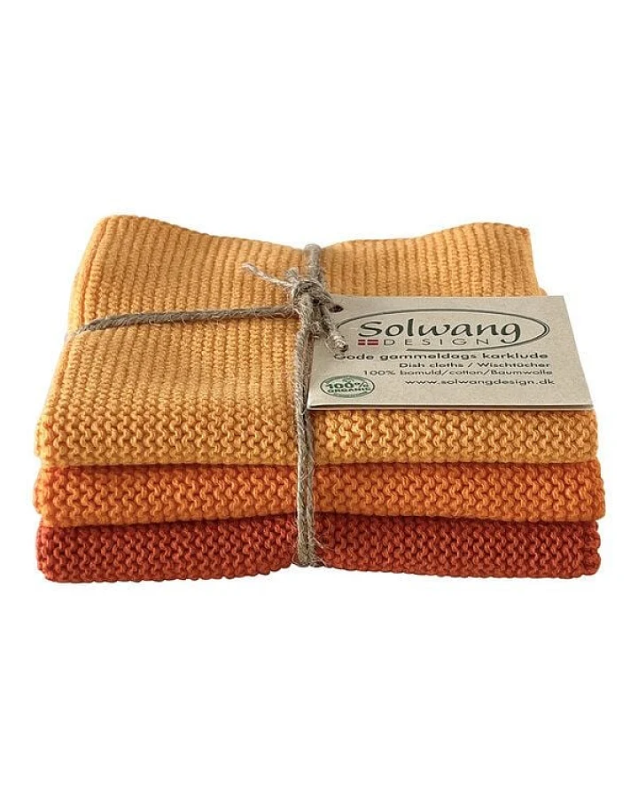Solwang Design 3er-Set Spültücher aus 100% Biobaumwolle, leuchtende Farben