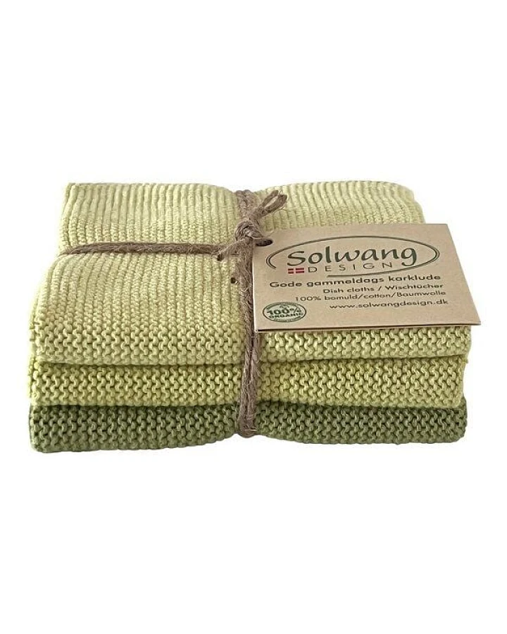 Solwang Design 3er-Set Spültücher aus 100% Biobaumwolle, Pastell-Farben