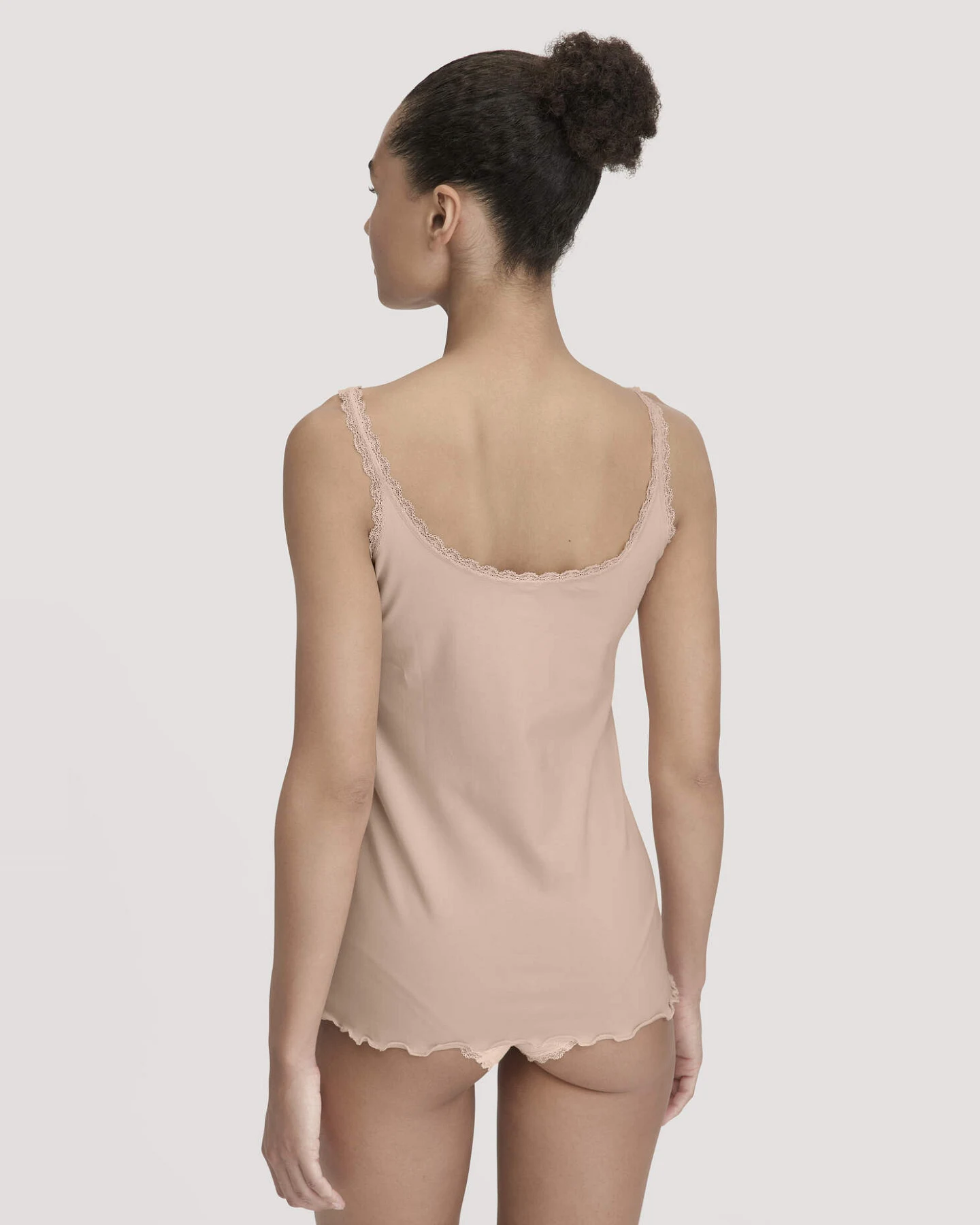 hessnatur Damen Tanktop COTTON FEEL LACE aus Bio-Baumwolle - rosa - Größe 38 – Ansicht 2
