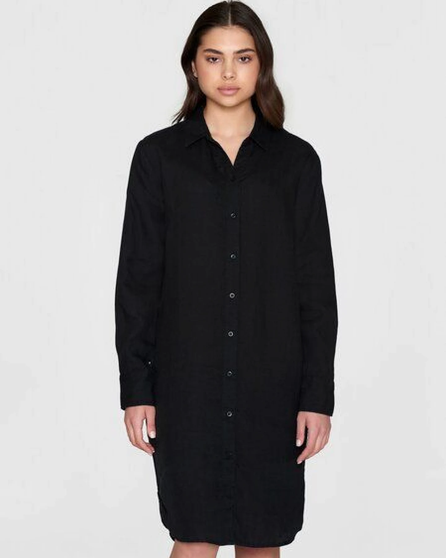 KnowledgeCotton Apparel Leinen- Hemdkleid - Classic linen dress - GOTS/Vegan – Ansicht 3