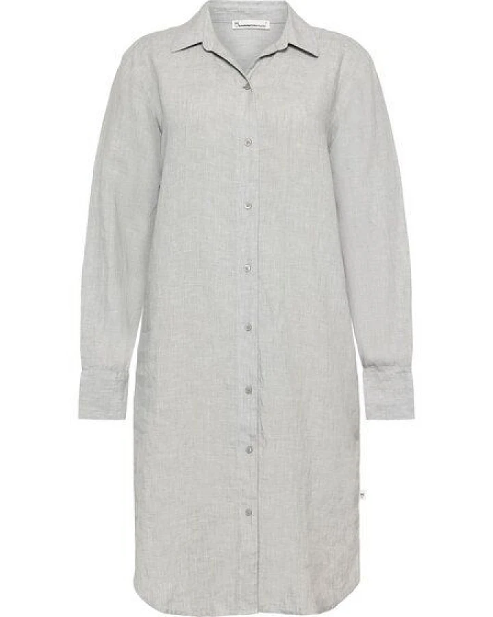 KnowledgeCotton Apparel Leinen- Hemdkleid - Classic linen dress - GOTS/Vegan