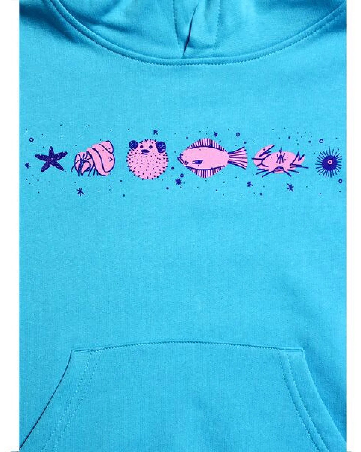 FÄDD Kinder Unisex Hoodie aus Bio-Baumwolle "Fischgedöns (Kidz)" Hellblau – Ansicht 2