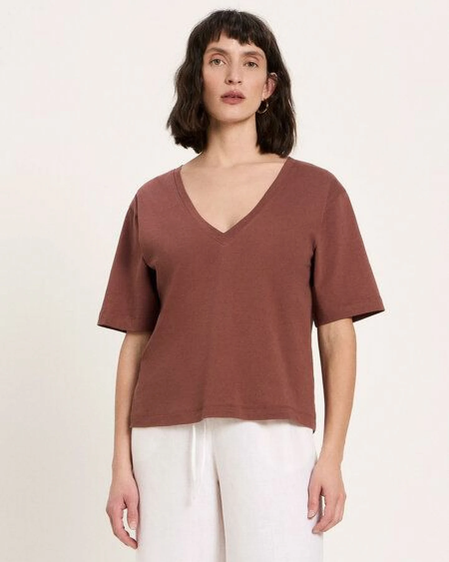 LANIUS Shirt mit V-Ausschnitt (GOTS) – Ansicht 2