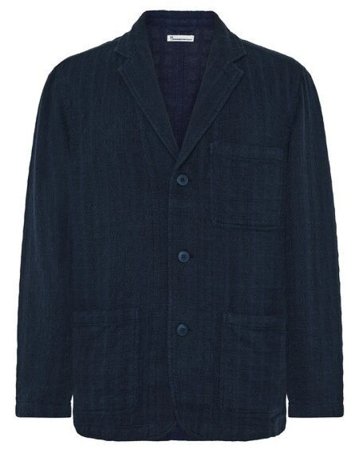 KnowledgeCotton Apparel Lockerer Blazer mit Struktur aus Bio-Baumwolle