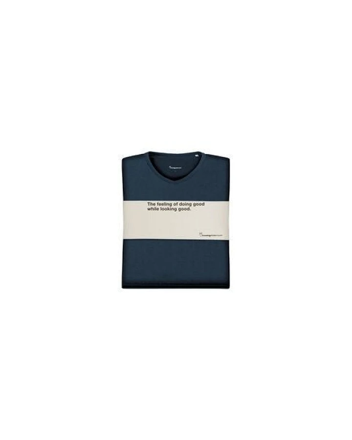 KnowledgeCotton Apparel 3-Pack Basic T-Shirts mit V-Ausschnitt aus Bio-Baumwolle
