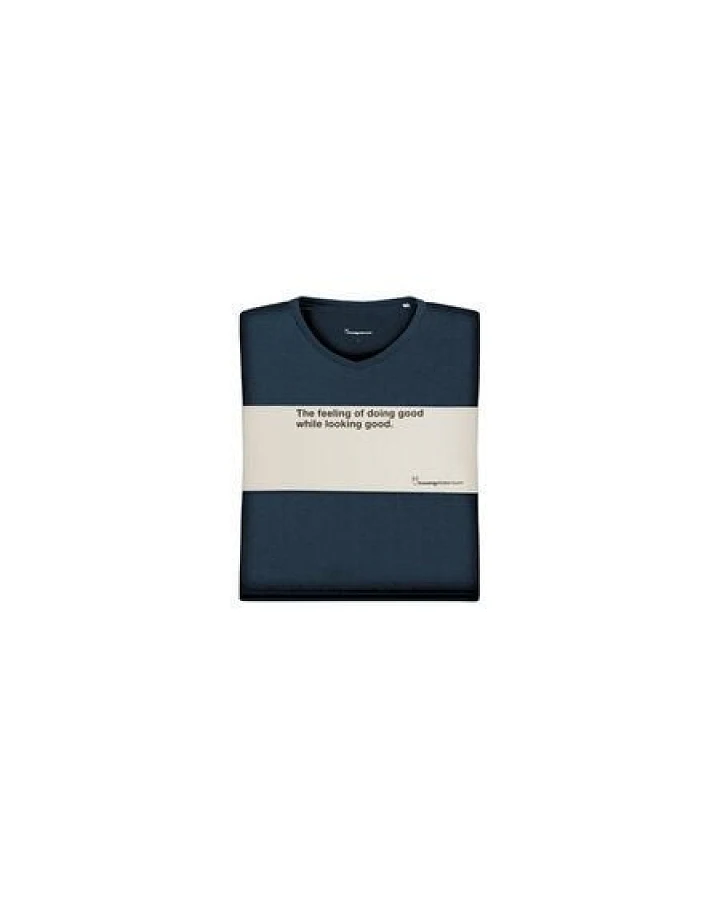 KnowledgeCotton Apparel 3-Pack Basic T-Shirts mit V-Ausschnitt aus Bio-Baumwolle