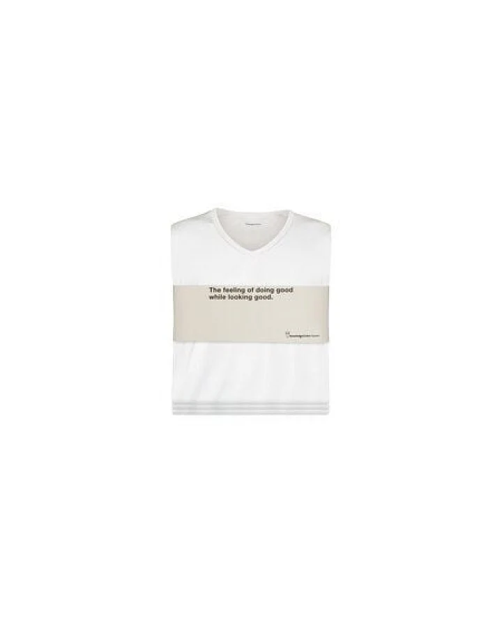 KnowledgeCotton Apparel 3-Pack Basic T-Shirts mit V-Ausschnitt aus Bio-Baumwolle