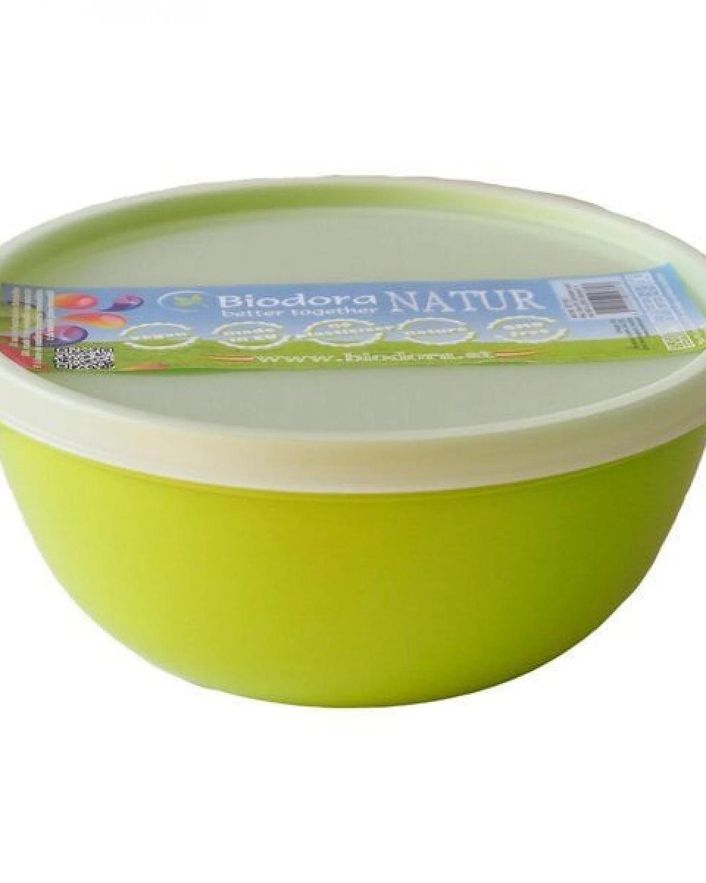 Biodora Bio-PE Schüssel mit Deckel (1,0 l) – Einzeln oder im 3er-Set – Biokunststoff auf Stärkebasis – ohne Weichmacher – Ansicht 3