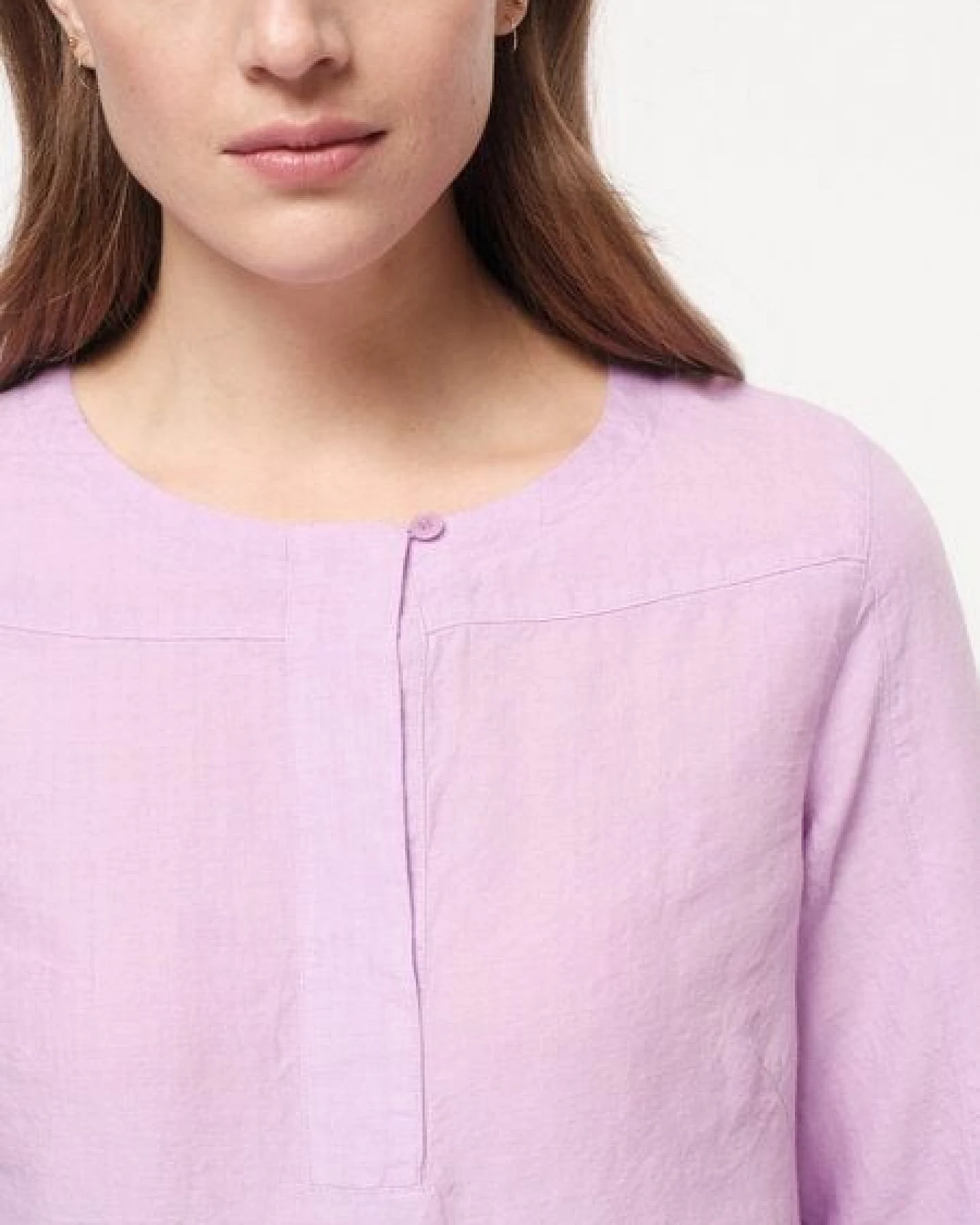 LANIUS 3/4 Arm Bluse aus Bio-Leinen – Ansicht 3