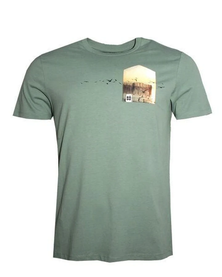 Herren T-Shirt Rundhals aus Bio-Baumwolle "Möwn BT" Grün von Fädd