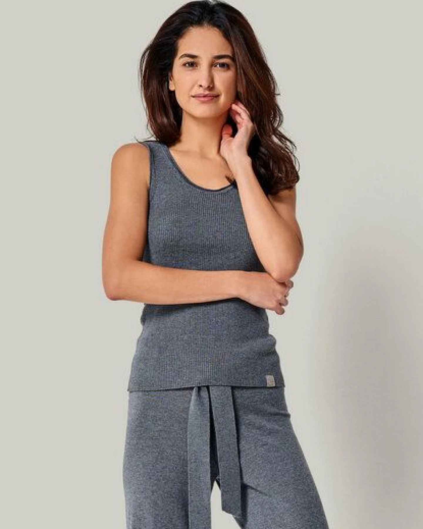YOU LOOK PERFECT Merino Loungewear Set "Stricktop Blossom & weite Strickhose Bailey" – Ansicht 2