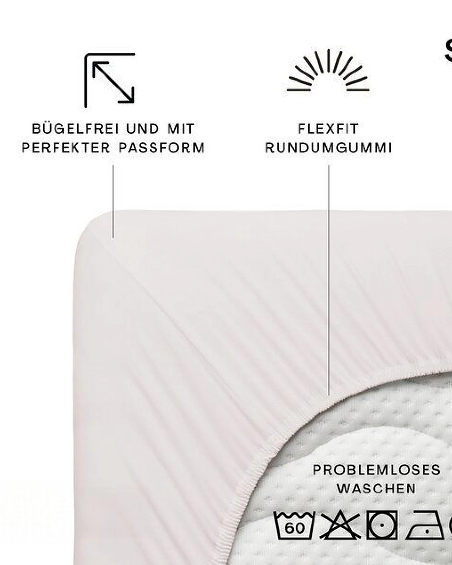 Schlafgut Spannbettlaken Premium - 95% Bio-Makobaumwolle, 5% Elasthan - Matratzenhöhe von 18-35cm – Ansicht 2