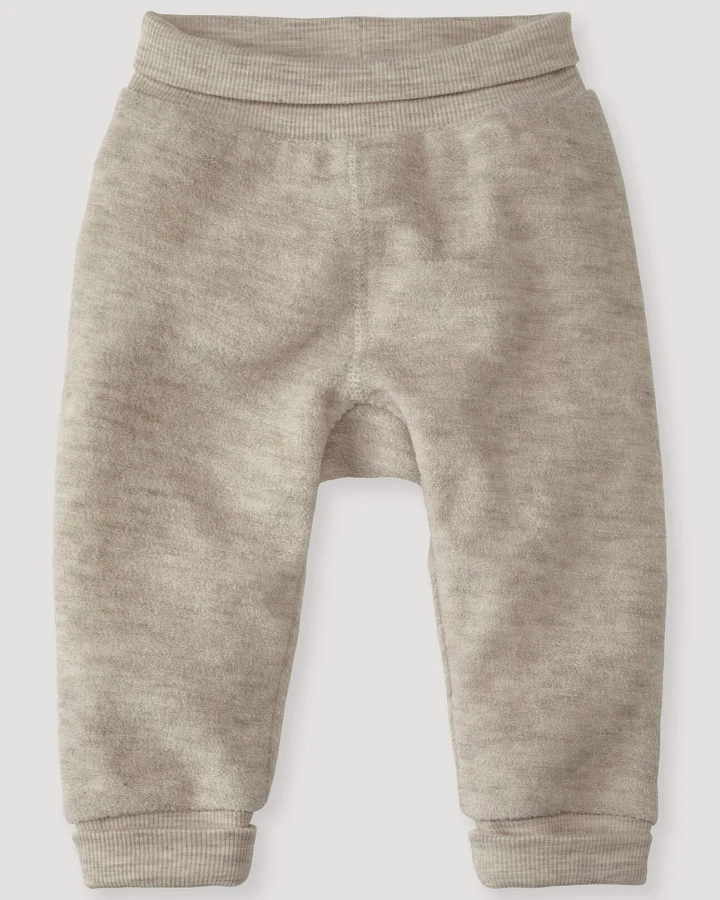 hessnatur Baby Wollfrottee Hose aus Bio-Merinowolle - beige - Größe 50/56