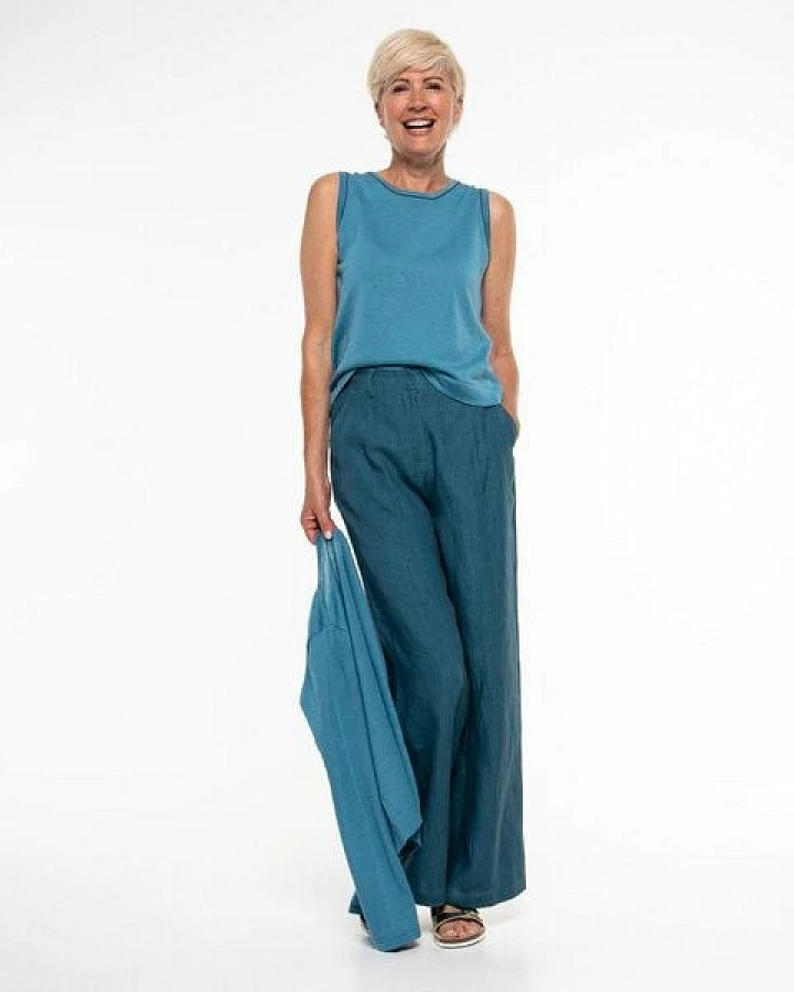 Alma & Lovis Leichtes Feinstrick-Top aus Leinen-Cotton-Mix