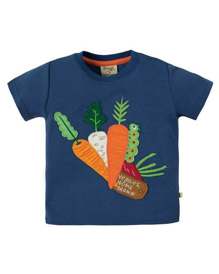 Frugi T-Shirt Veggie blau